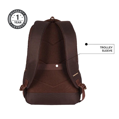 VIPUL VIBE Aspire 4 18"/31L Large Faux Leather Water Resistant Laptop backpack/Laptop backpack/Casual Backpack/Daypack/Travel Backpack/College Bag For Men/Women(Tan-Brown)