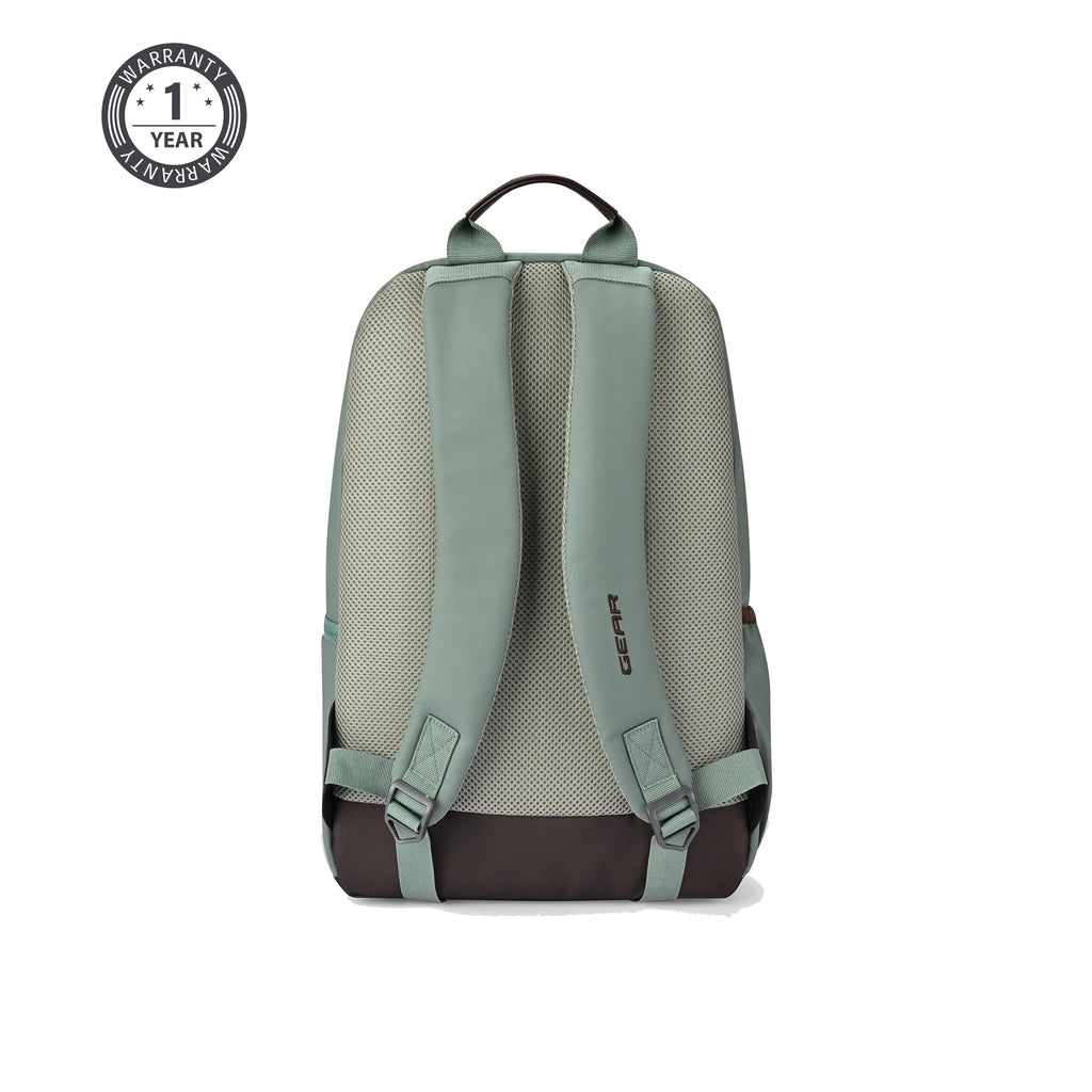 VIPUL VIBE Classic 4 Faux Leather (Without Anti Theft) 16"/20L Medium Water Resistant Laptop Backpack/Casual Backpack/Daypack/Travel Backpack/College Bag For Men/Women(Sage Green - Brown)