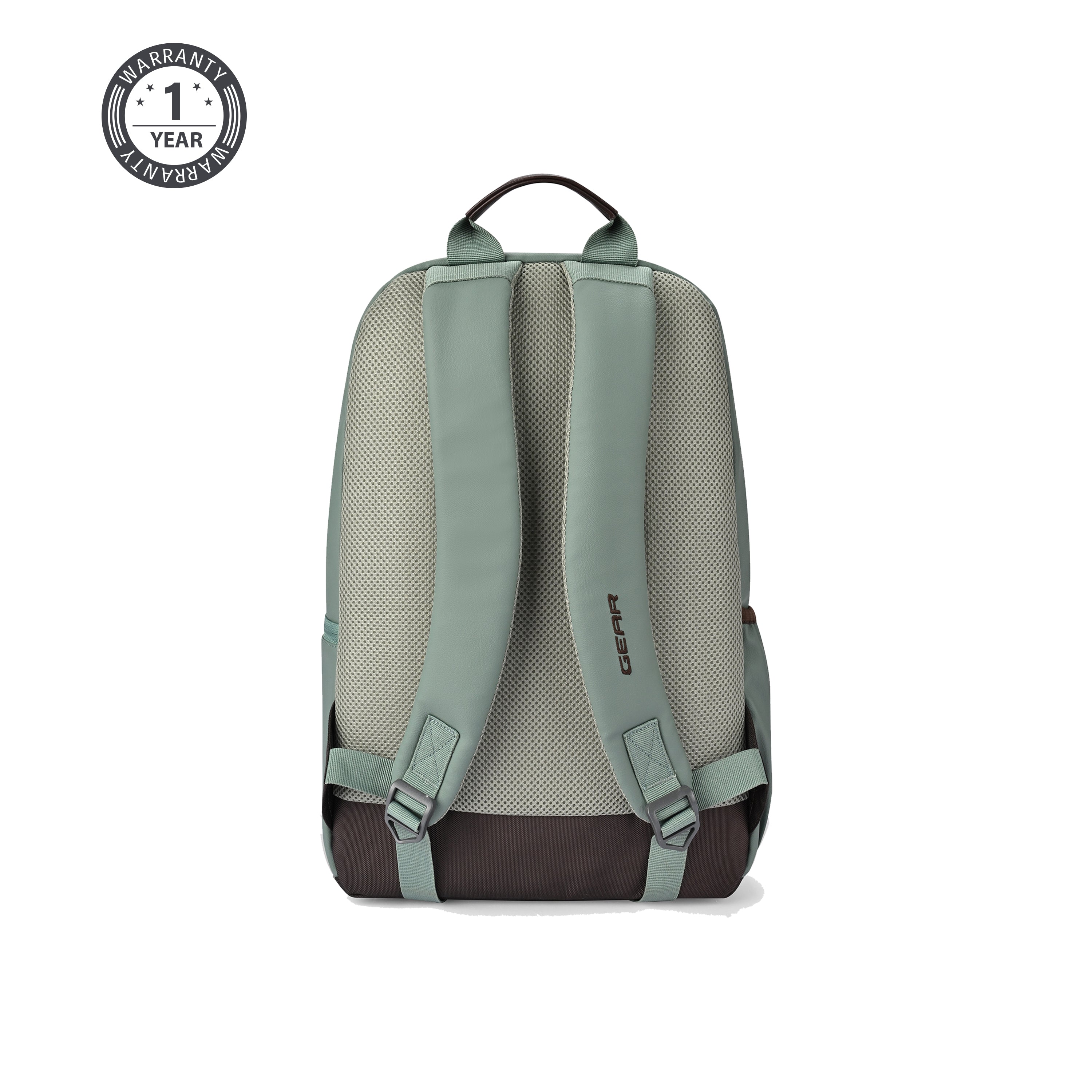 VIPUL VIBE Classic 4 Faux Leather (Without Anti Theft) 16"/20L Medium Water Resistant Laptop Backpack/Casual Backpack/Daypack/Travel Backpack/College Bag For Men/Women(Sage Green - Brown)