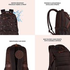 VIPUL VIBE Aspire 3 19"/35L Faux Leather Large Water Resistant Laptop Backpack | Casual Backpack | Daypack | Travel Backpack | College Bag For Men/Women(Brown-Brown)