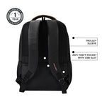 Gear Vintage 4 19"/28L anti theft faux leather Medium Water Resistant Laptop Backpack/Casual Backpack/Daypack/Travel Backpack/College Bag For Men/Women(Black-Tan)