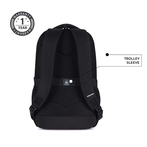 Gear Aspire 4 18"/31L Large Faux Leather Water Resistant Laptop backpack/Laptop backpack/Casual Backpack/Daypack/Travel Backpack/College Bag For Men/Women(Black-Grey)