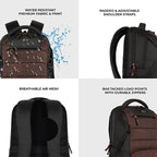 VIPUL VIBE Aspire 3 19"/35L Faux Leather Large Water Resistant Laptop Backpack | Casual Backpack | Daypack | Travel Backpack | College Bag For Men/Women(Brown-Black)