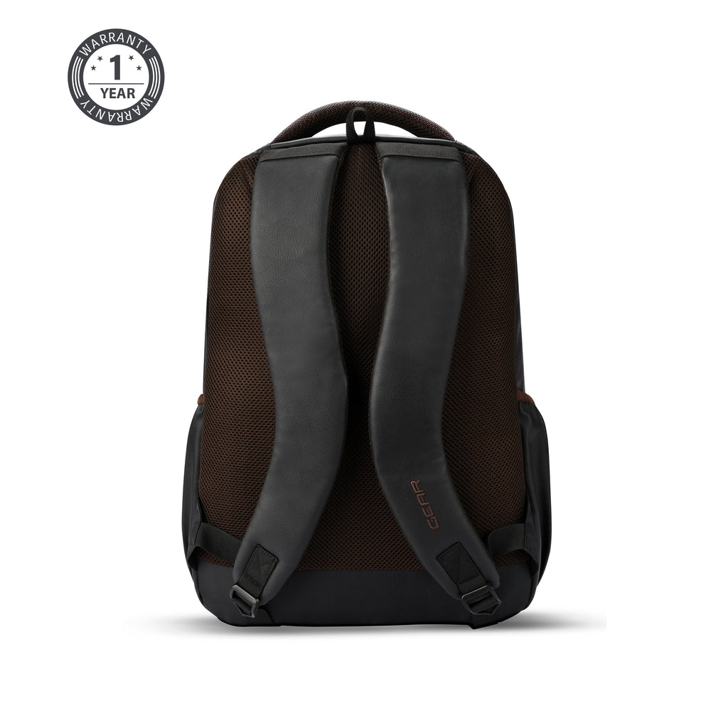 VIPUL VIBE Vintage 2 Faux Leather(Without Antitheft) 19"/34L Large Water Resistant Laptop Backpack/Casual Backpack/Daypack/Travel Backpack/College Bag For Men/Women(Black-Brown)