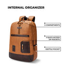 Gear Classic 6 18"/31L Antitheft Large Faux Leather Water Resistant Laptop backpack/Laptop backpack/Casual Backpack/Daypack/Travel Backpack/College Bag For Men/Women(Tan-Brown)