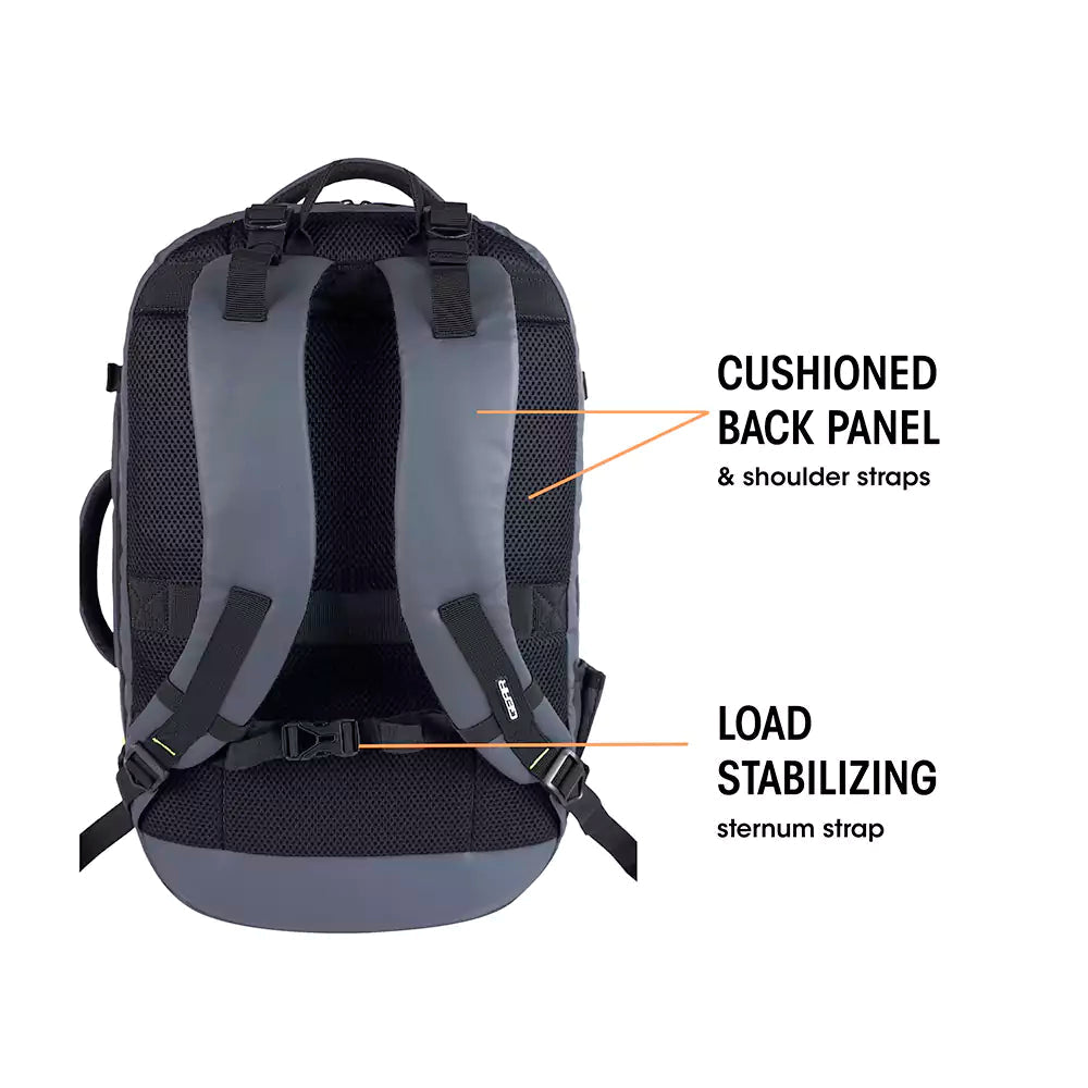 Gear Turbo 21"/45L Large Water Resistant Anti theft Laptop Backpack with Raincover | Backpack | Daypack |Briefcase | Travel Bag For Men/Women (Black - Grey)