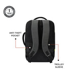 Turbo 3 anti theft faux leather with raincover 19"/40L (Black-Grey)
