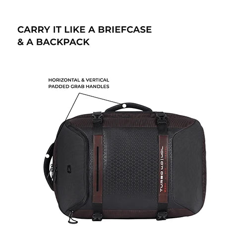 Gear Turbo 4 19"/40L Anti Theft Large Water Resistant Laptop Backpack with Raincover/Casual Backpack/Daypack/Travel Backpack/College Bag For Men/Women(Brown-Black)