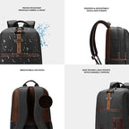 VIPUL VIBE Classic 6 18"/31L Antitheft Large Faux Leather Water Resistant Laptop backpack/Laptop backpack/Casual Backpack/Daypack/Travel Backpack/College Bag For Men/Women(Black-Brown)