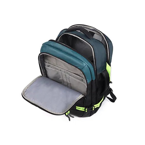 VIPUL VIBE Turbo 3 anti theft faux leather with raincover 40L (Black Teal)