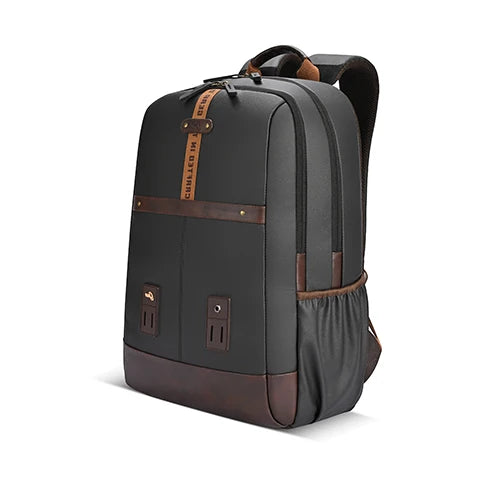 VIPUL VIBE Classic 4 Faux Leather (Without Antitheft) 19"/32L Large Water Resistant Laptop Backpack/Casual Backpack/Daypack/Travel Backpack/College Bag For Men/Women(Black - Brown)