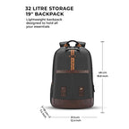 VIPUL VIBE Classic 4 Faux Leather (Without Antitheft) 19"/32L Large Water Resistant Laptop Backpack/Casual Backpack/Daypack/Travel Backpack/College Bag For Men/Women(Black - Brown)
