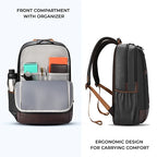 VIPUL VIBE Classic 4 Faux Leather (Without Antitheft) 19"/32L Large Water Resistant Laptop Backpack/Casual Backpack/Daypack/Travel Backpack/College Bag For Men/Women(Black - Brown)