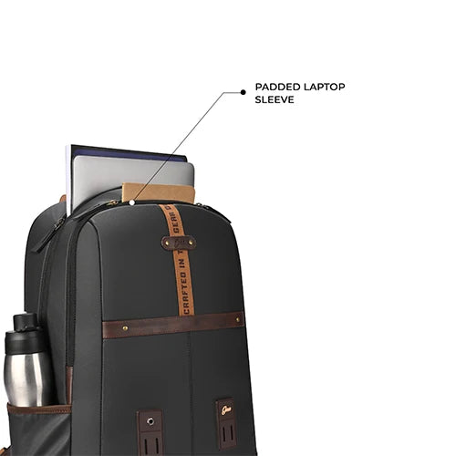 VIPUL VIBE Classic 4 Faux Leather (Without Antitheft) 19"/32L Large Water Resistant Laptop Backpack/Casual Backpack/Daypack/Travel Backpack/College Bag For Men/Women(Black - Brown)