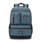 VIPUL VIBE Vintage Boxy 18"/26L Medium Faux Leather Water Resistant Laptop Backpack/Casual Bag/Daypack/College Backpack/Travel Backpack For Men/Women (Blue - Black)