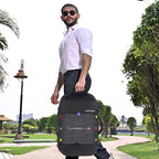 Gear Turbo 21"/45L Large Water Resistant Anti theft Laptop Backpack with Raincover | Backpack | Daypack |Briefcase | Travel Bag For Men/Women (Black - White)