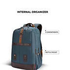 VIPUL VIBE Classic 4 Faux Leather (Without Antitheft) 19"/32L Large Water Resistant Laptop Backpack/Casual Backpack/Daypack/Travel Backpack/College Bag For Men/Women(Teal - Brown)