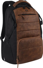 Gear Aspire 3 19"/31L Faux Leather Large Water Resistant Laptop Backpack | Casual Backpack | Daypack | Travel Backpack | College Bag For Men/Women(Tan - Black)
