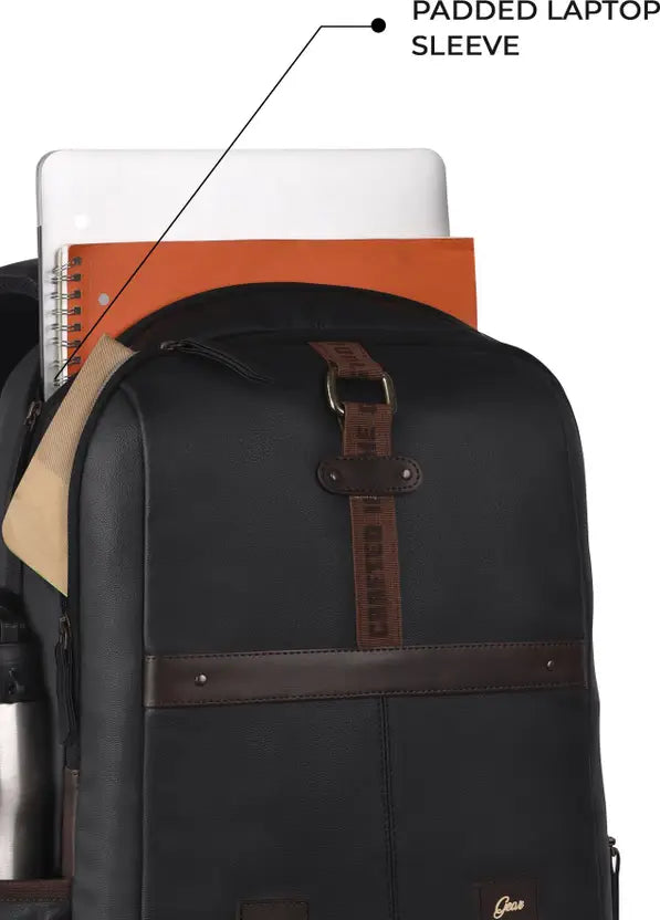 Gear Classic Anti Theft Faux Leather 31L (Black-Brown)