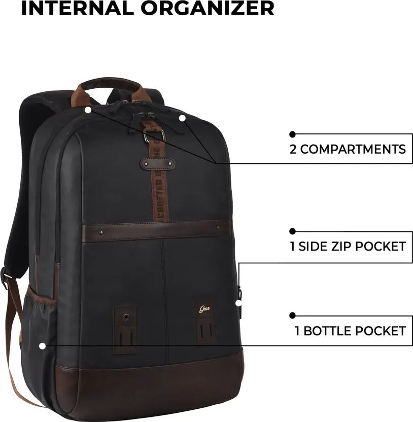 Gear Classic Anti Theft Faux Leather 31L (Black-Brown)
