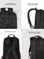 Gear Classic Anti Theft Faux Leather 31L (Black-Brown)