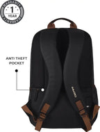 VIPUL VIBE Classic Anti Theft Faux Leather 31L (Black-Brown)