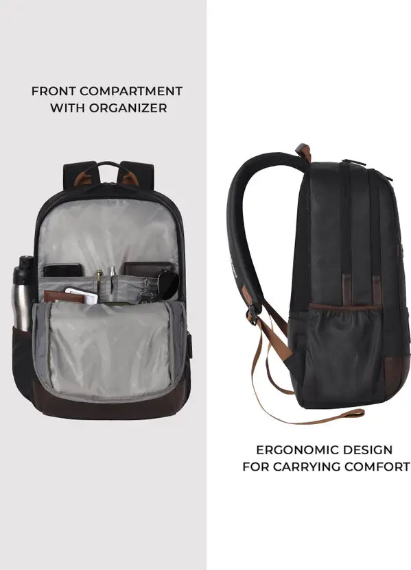 Gear Classic Anti Theft Faux Leather 31L (Black-Brown)