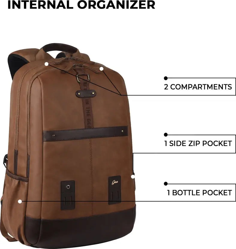 Gear Classic Anti Theft Faux Leather 31L (Tan-Brown)