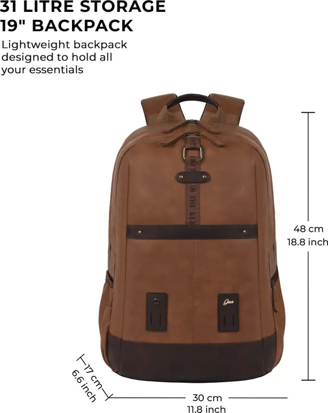 Gear Classic Anti Theft Faux Leather 31L (Tan-Brown)