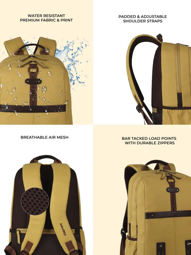 Gear Classic Anti Theft Faux Leather 31L (Yellow-Brown)