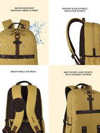Gear Classic Anti Theft Faux Leather 31L (Yellow-Brown)